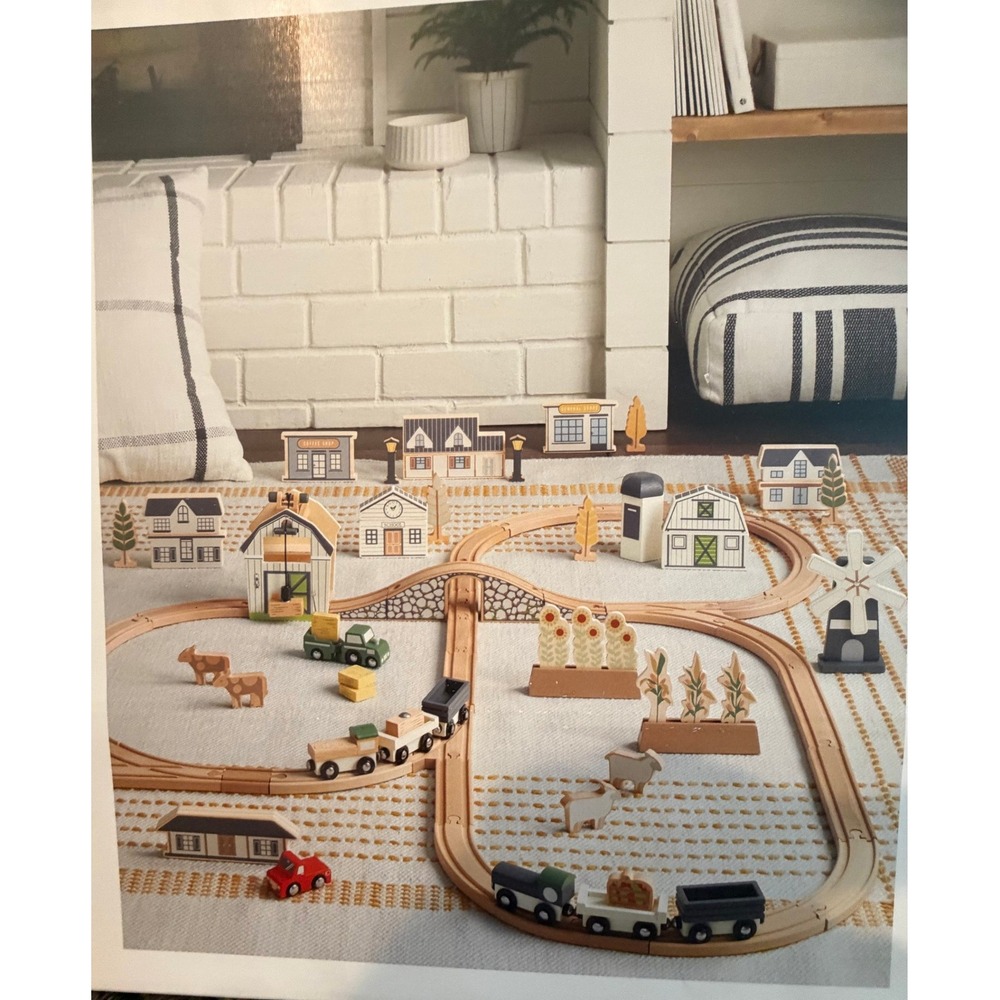 Hearth & Hand with Magnolia Wood Train Set 84 Pieces Kids Toy New 324063806 - Picture 2 of 4